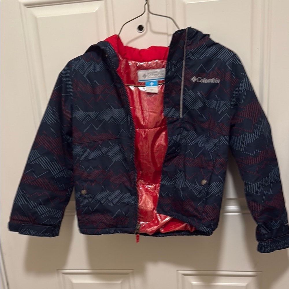 Columbia Kids' Patterned Navy and Red Puffer Jacket